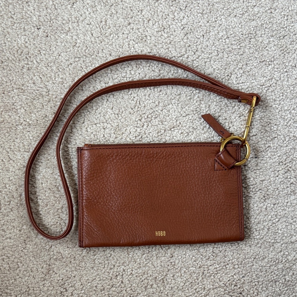 HOBO Brown Leather Wristlet 🤎